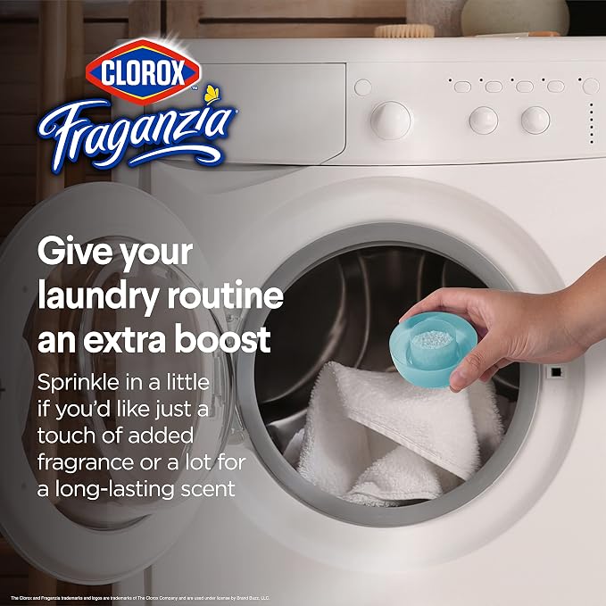 Clorox Fraganzia In-Wash Scent Booster Crystals, Ocean Scent, 70 Oz Bottle | In-wash fragrance beads, HE compatible, safe for all fabrics and colors, long-lasting freshness