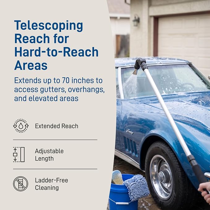 Orbit 58543 Telescoping Gutter Cleaning Wand, Silver