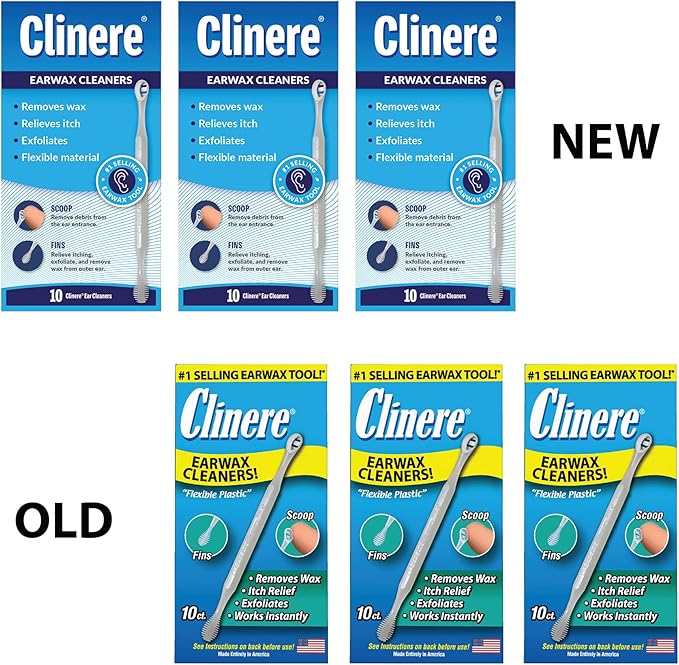 Clinere Ear Cleaners, Gentle Canal Cleaning and Ear Wax Removal Tool, Itch Relief, Exfoliates, 30 Count