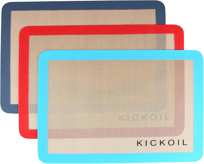 Silicone Baking Mats Set of 3, Non-Stick Reusable BPA-Free Oven Liners,100% Food-Grade Silicone Baking Sheets for Cookies, Macarons, Bread and Pastry,16.5'' x 11.6''(Half)