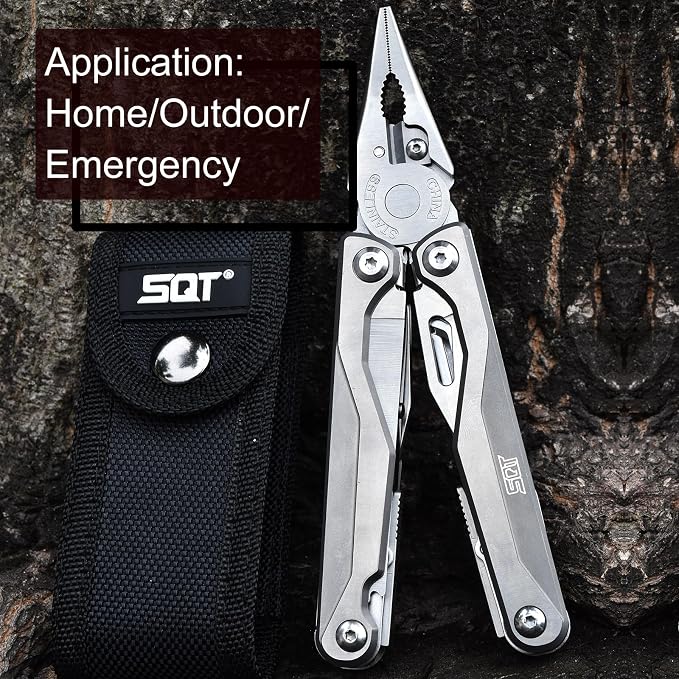 SQT2048-A 19-in-1 Multitool, Gifts for Men, Foldable & Self-Locking, Professional Multitool for DIY, Outdoor Camping, and Home Repairs...