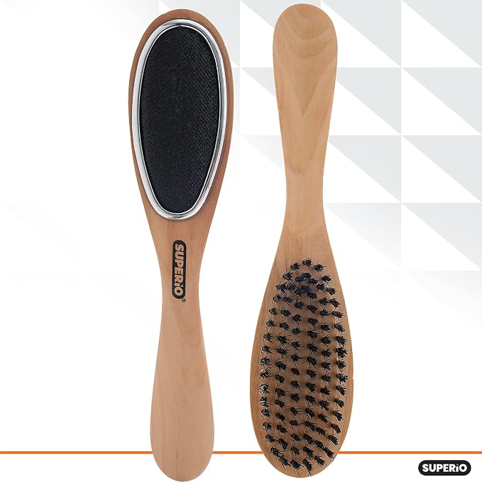 Superio Lint Brush for Clothes,12-Pack,3 in 1 Garment Brush - Double Sided Wood Handle,Clothes Brush,Lint Brush for Suit,Wool Coat,Removes Pet Lint and Dust and Shoe Horn