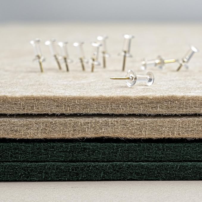 Felt Bulletin Board 48x36 inches, Decorative Pin Board for Home & Office | Cork Board Alternative for Wall with Push Pins, Display Mood Board for Photos, Notes & Reminders