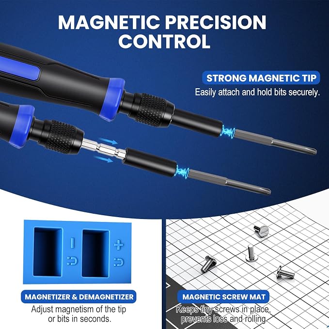 152-in-1 Precision Screwdriver Set, Electronics Repair Kit with Magnetic CR-V Bits, Phone Laptop Repair Tool Kit for iPhone, MacBook, PC, Game Console, Tablet, Cameras, Drones