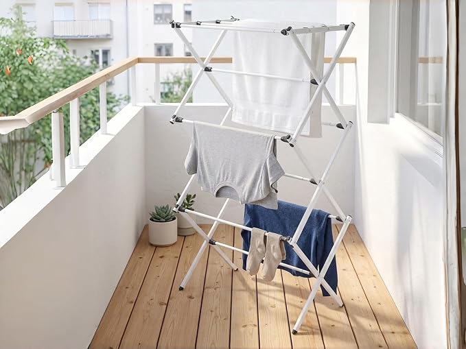 Expandable Steel Laundry Drying Rack, 7-Level Heavy Duty Clothes Drying Rack, Foldable & Space Saving, No Tools Assembly, Lightweight for Indoor/Outdoor Use
