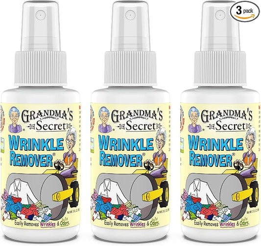 Grandma's Secret Wrinkle Remover Spray - Easily Removes Wrinkles & Odors - Wrinkle Release, Fabric Refresher Spray, Chlorine, Bleach and Toxin-Free - 3 Ounce, 3 Pack