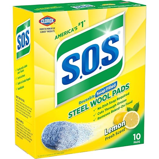 S.O.S Steel Wool Soap Pads, Lemon Fresh, 10 Count