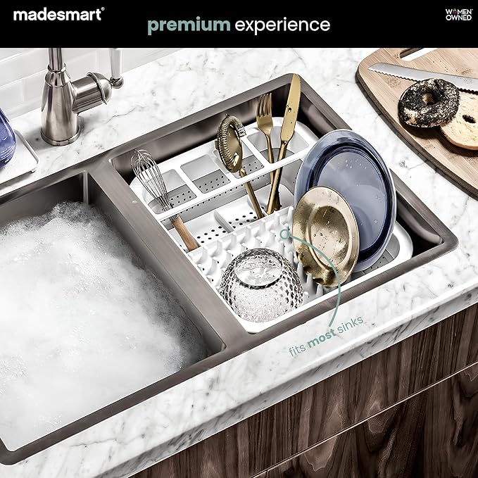 madesmart Collapsible Drying Dish Rack | SINKWARE Collection | Easy Storage | BPA-Free