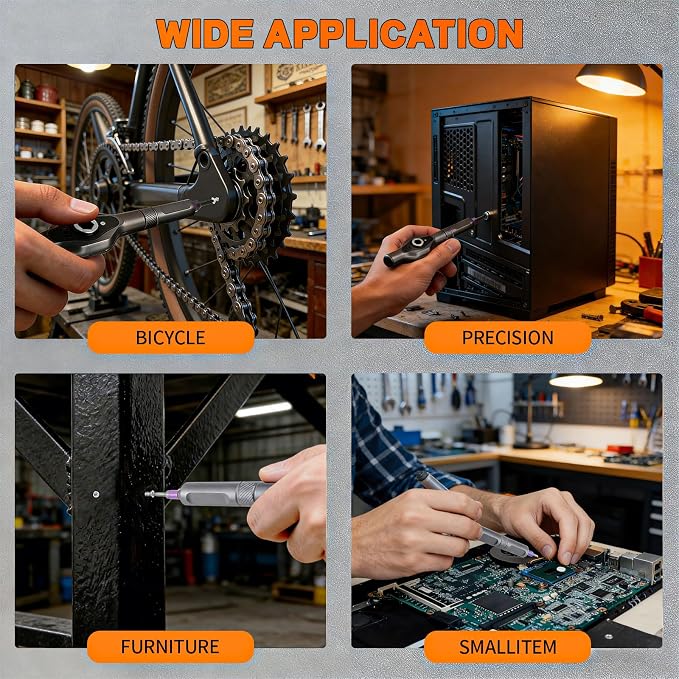 2026 New 24 in 1 Magnetic Ratchet Screwdriver Set, DIY Screwdriver Set with Detachable Handle, Portable Compact Repair Tool Kit for Furniture Laptop Electronicsv Bicycle