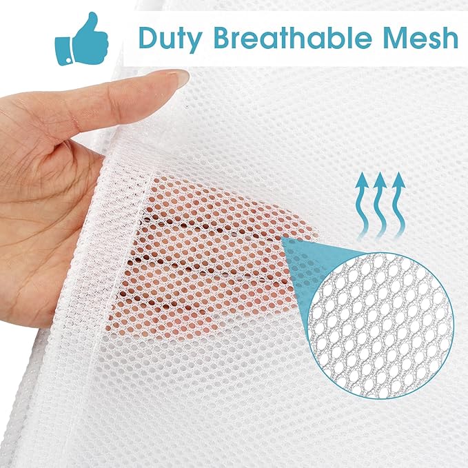 2 Pack Mesh Laundry Bags 23x34 Inch Drawstring Locking for Travel Home | Mesh bags with locking drawstring, Tear-resistant for blankets & towels, Lightweight foldable for travel/dorm
