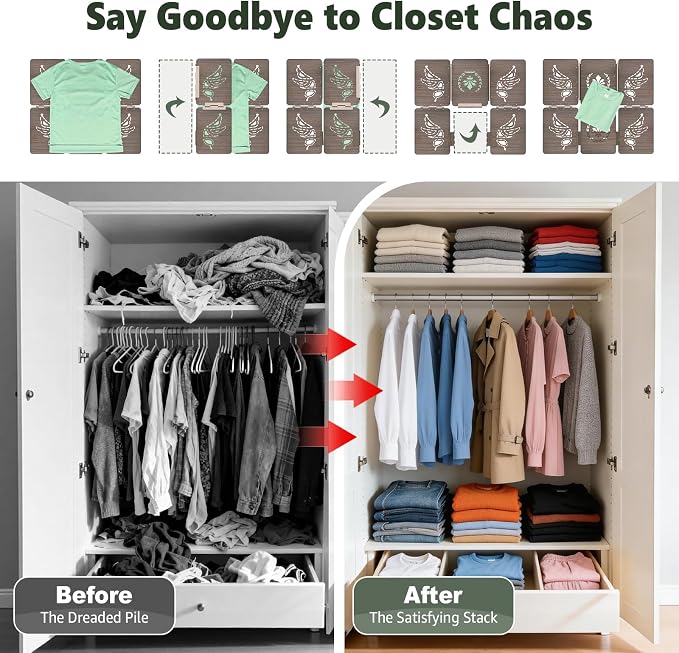 Shirt Folder Wooden Clothes Folding Board Tshirt Organizer Laundry | Eco-Friendly, Folding Board for T Shirts, Pants, Sweaters, Laundry Liners