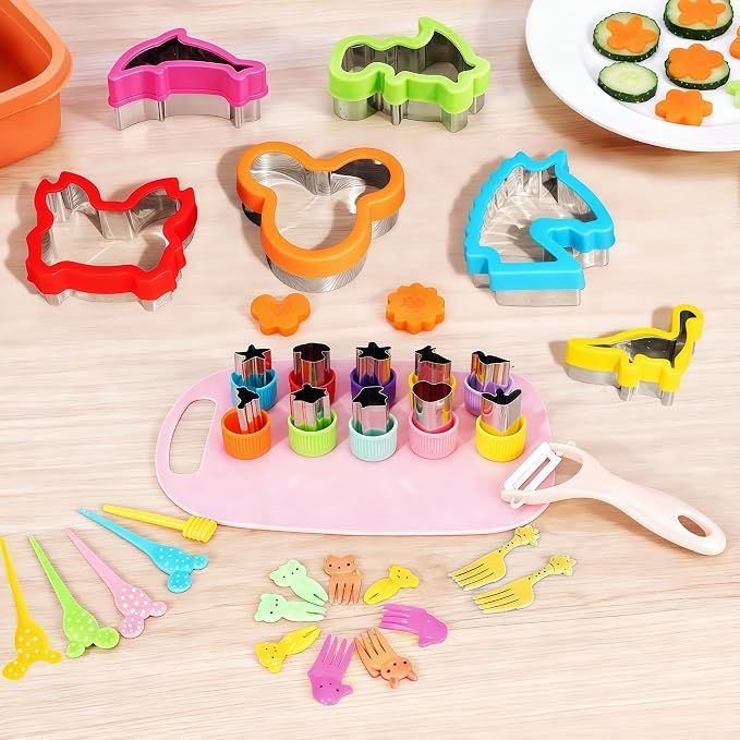 Toddler Knife Set, Kids Knife Set for Real Cooking with Vegetable Fruit Cutter Shapes Cutting Board Kid Safe Knives, Montessori Toys for Toddler Kitchen Tools Girl Boy Chirstmas Birthday Gifts