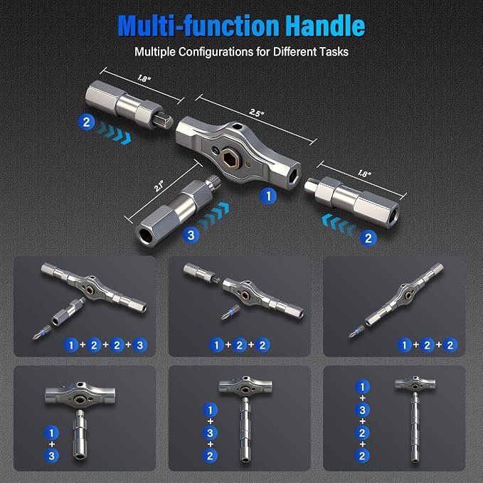 24 in 1 Magnetic Screwdriver Set, Precision Mini Screwdriver Set with S2 Steel Bits & Aluminum Handle, Compact Repair Tool Kit for PC, Laptop, Electronics, Bicycle, Furniture & DIY