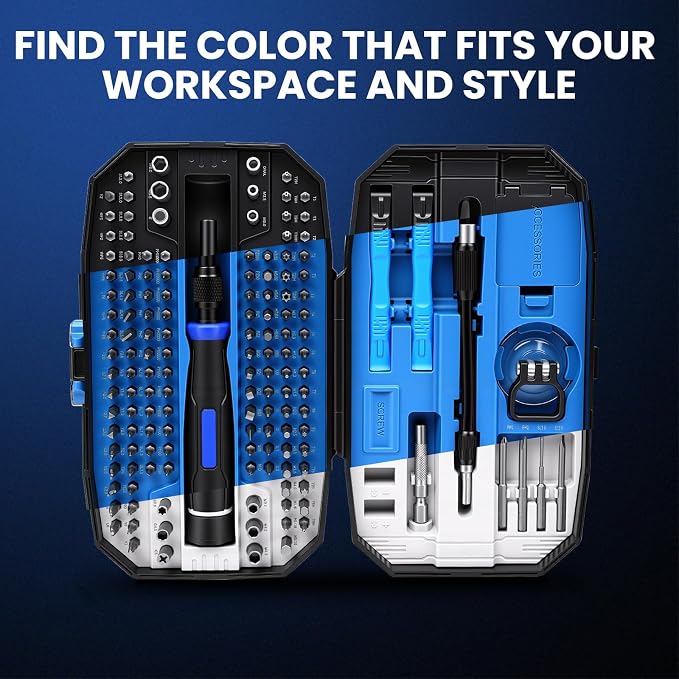 152-in-1 Precision Screwdriver Set, Electronics Repair Kit with Magnetic CR-V Bits, Phone Laptop Repair Tool Kit for iPhone, MacBook, PC, Game Console, Tablet, Cameras, Drones