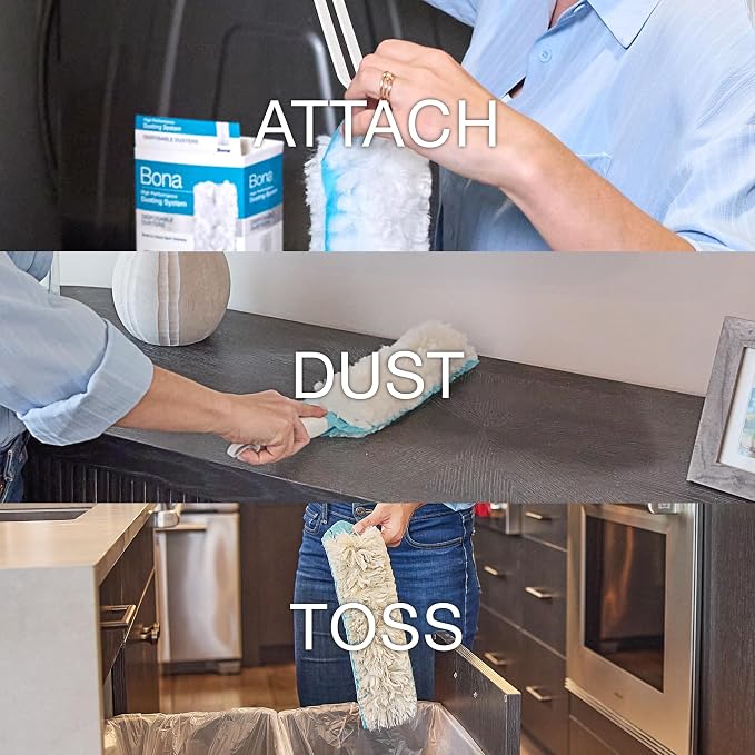 Bona Disposable Dusters - 5 Pack - High Performance Dusting System | Microfiber Dusters Remove Dust and Pet Hair for Quick Spot Cleaning