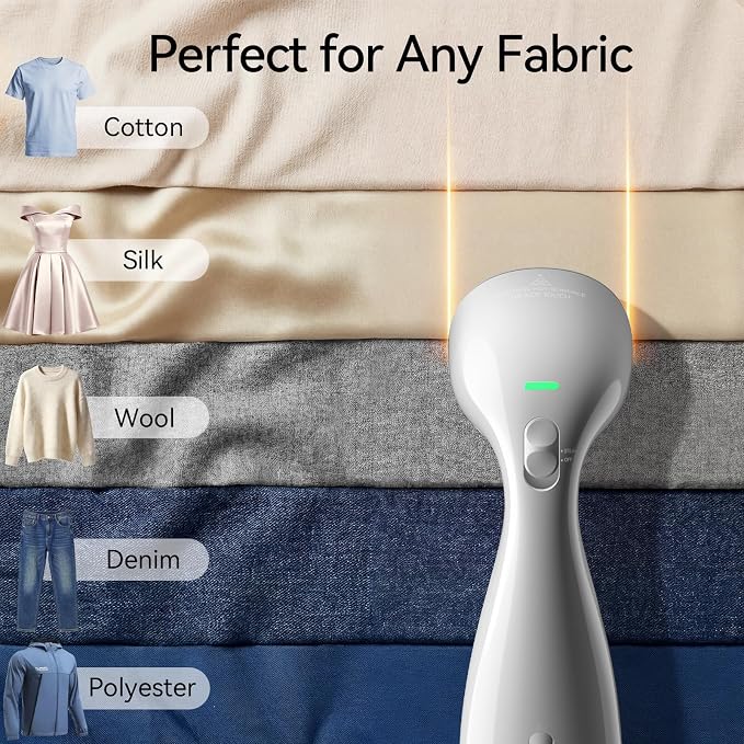HiLIFE Steamer for Clothes, Portable Handheld Design, 240ml Big Capacity, 700W, Strong Penetrating Steam, Removes Wrinkle, for Home, Office and Travel(ONLY FOR 120V) (Grey)