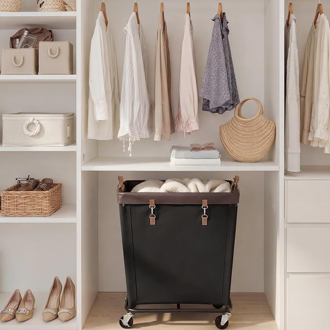 StorageWorks 210L Laundry Basket with Wheels, Rolling Hampers for Clothing