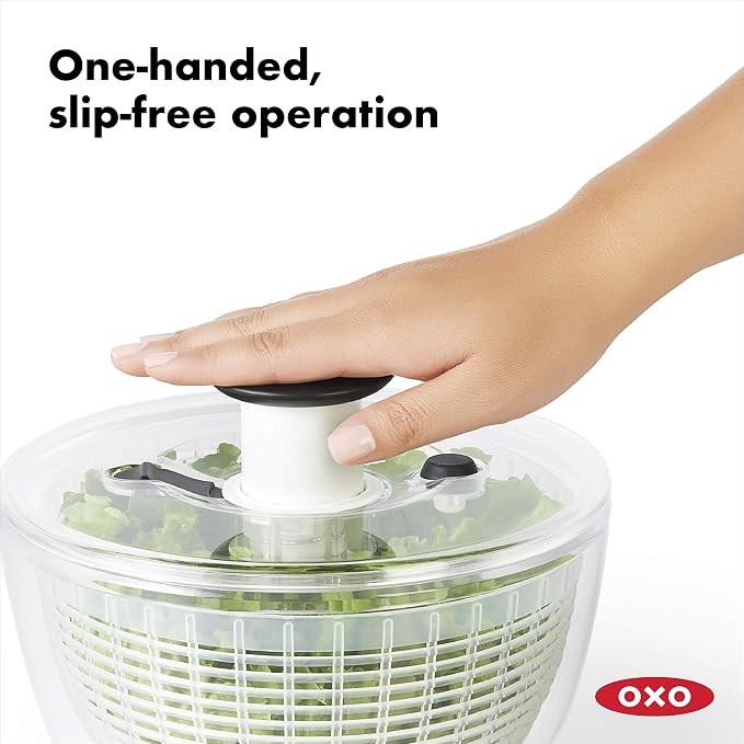 OXO Good Grips Large Salad Spinner + Little Salad Dressing Shaker Bundle