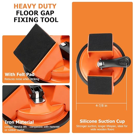 Floor Gap Fixer Tool Heavy Duty Suction Cup for Laminate Vinyl LVP Wood Flooring Gap Repair Kit with Plank Grabber