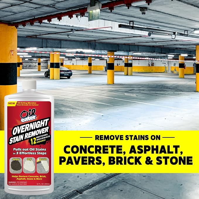 Overnight Stain Remover for Cleaning Oil Stains on Concrete, Driveway, Pavers & Garage Floors,White, AOD3232301