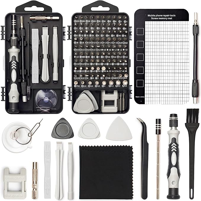 STREBITO Precision Screwdriver Set 124-Piece Electronics Tool Kit | 101 Precision Bits, Magnetic Screwdriver Set for Computer, Laptop, Cell Phone, PC, MacBook, Switch, PS4, PS5, Xbox Repair