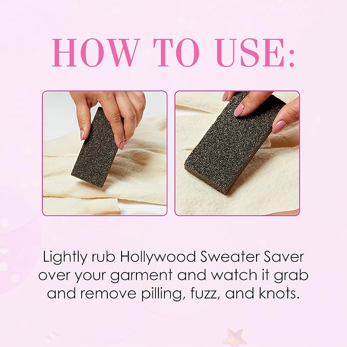 Hollywood Fashion Secrets Sweater Saver Brick - Effective Pill Remover for Clothing