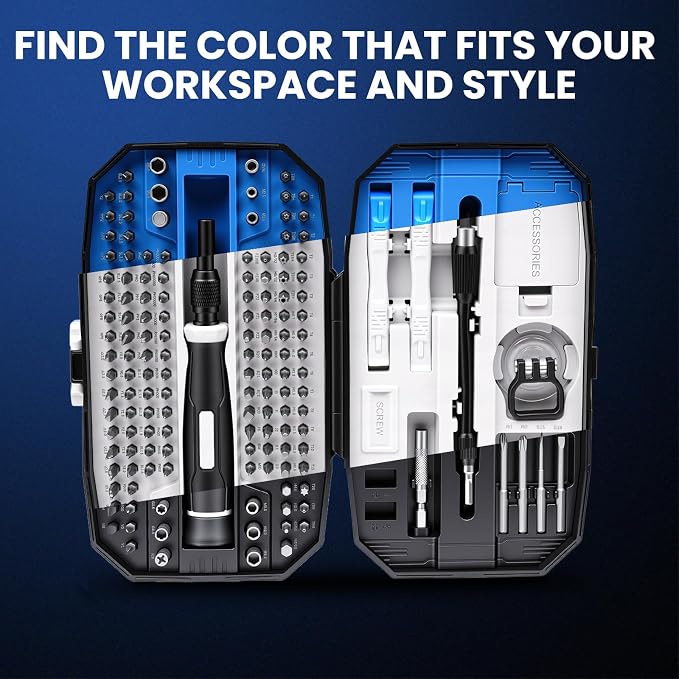 152-in-1 Precision Screwdriver Set, Electronics Repair Kit with Magnetic CR-V Bits, Phone Laptop Repair Tool Kit for iPhone, MacBook, PC, Game Console, Tablet, Cameras, Drones