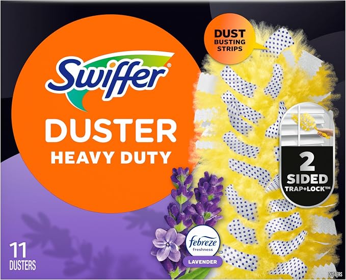 Swiffer Dusters Heavy Duty Multi-Surface Duster Refills for Cleaning, Lavender, 11 Count (Pack of 3)