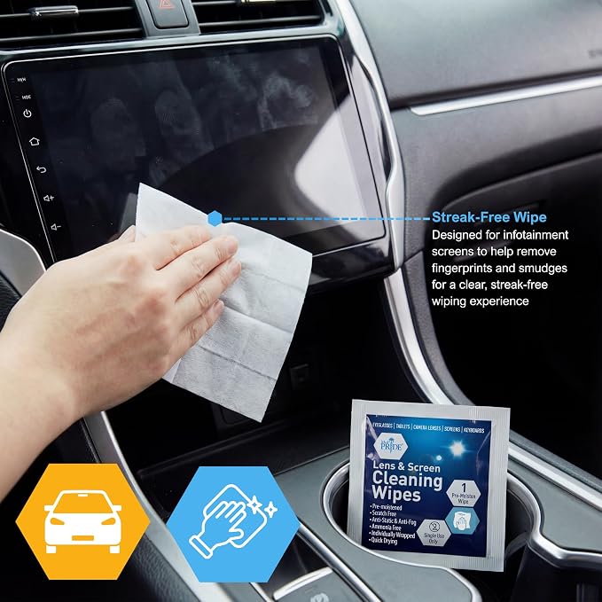 MED PRIDE Lens & Screen Cleaning Wipes, Anti-Fog, Anti-Static, 400-Count