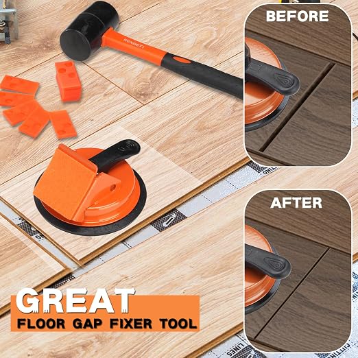 REXBETI Floor Gap Fixer Tool, Plank Gap Repair Kit, Heavy Duty Suction Cup | Laminate Flooring Tool. Fixer Laminate/Vinyl Flooring/Hardwood/LVP