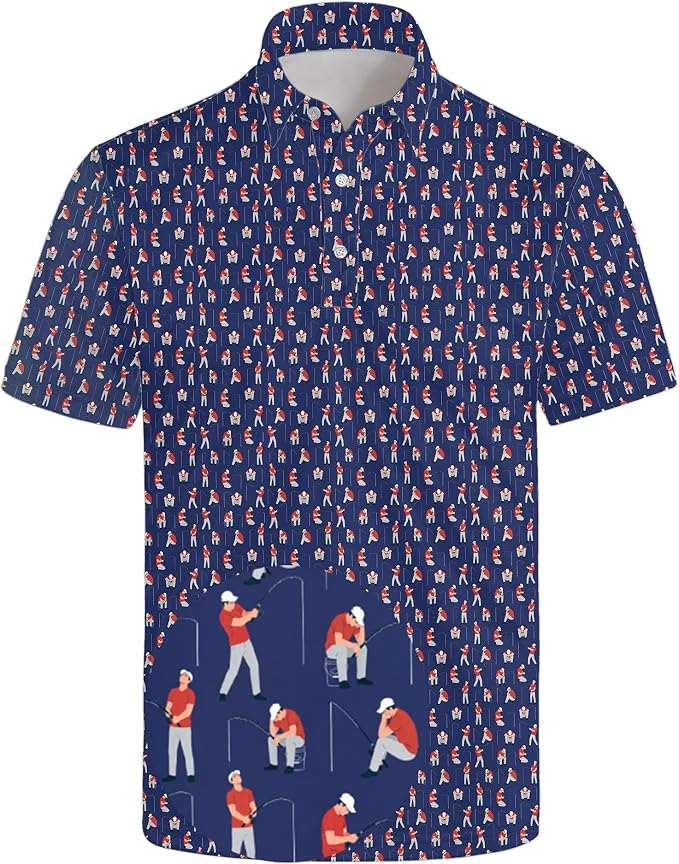 Polo Shirts for Men Moisture Wicking Mens Polo Shirts Patriotic Shirts for Men
