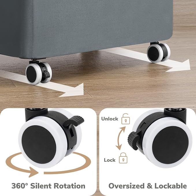 Goodpick 75L Slim Rolling Laundry Hamper with Wheels, Gray | 17 × 9.8 × 29.5 in, Lid Design, Collapsible, Removable Laundry Bag, Dorm & Bathroom Organization, Clothes & Bedding Storage