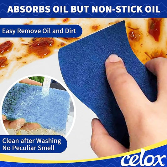 CELOX Non-Scratch Scrub Sponges, Washing Dishes and Cleaning Kitchen, 36 Pack, Blue