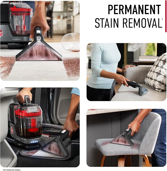 Hoover ONEPWR CleanSlate Cordless Portable Carpet + Upholstery Spot Cleaner | Powerful Suction, Versatile Tools, Car and Auto Detailer, Pair with Hoover Spot & Upholstery Cleaner Solution