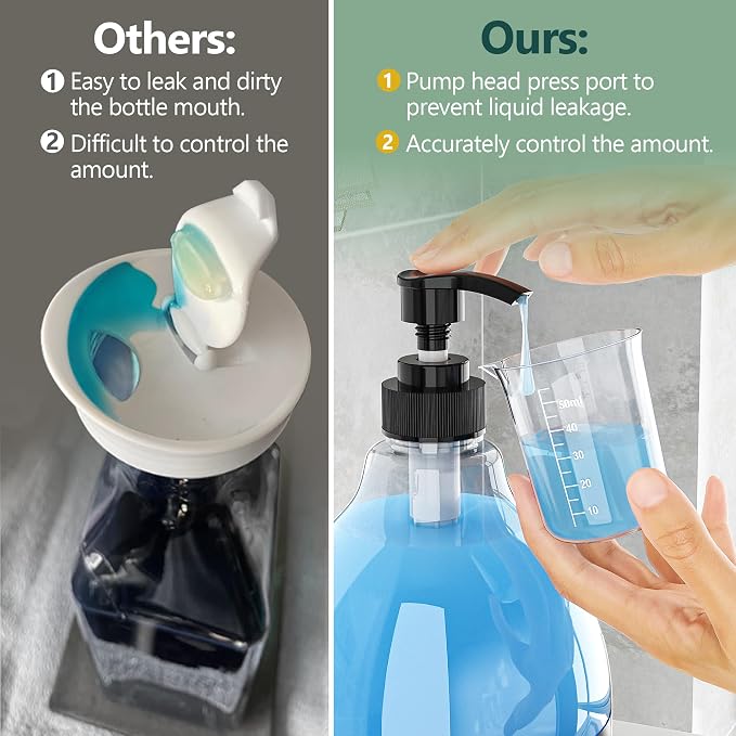 Moforoco 3 Pack Black Liquid Laundry Detergent Dispenser with Bamboo Tray, 64 Oz Plastic Laundry Soap Dispenser, Fabric Softener Dispenser with Pump and Labels for Laundry Room Decor and Organization