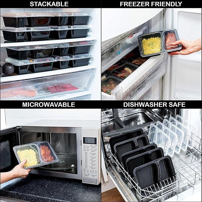 Igluu Meal Prep Containers Reusable (20 Pack) – Food Containers with Lids – Stackable, Microwave, Freezer & Dishwasher Safe – 28oz – 1 Compartment – BPA-Free