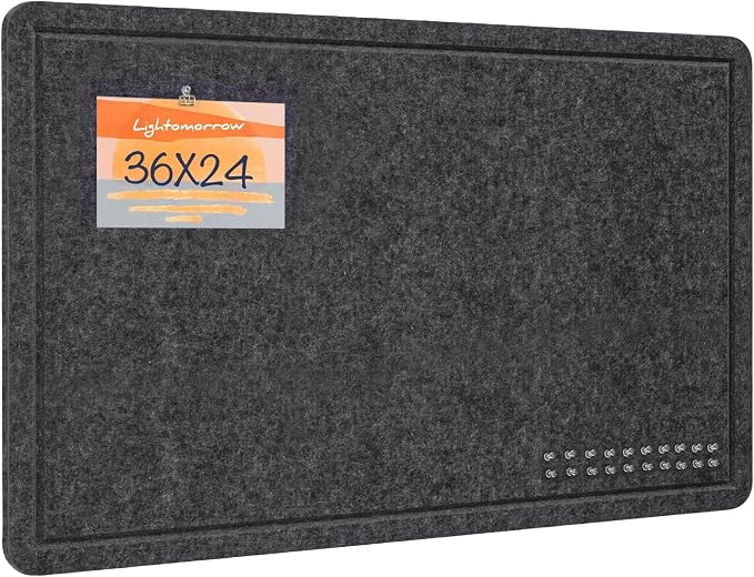 Felt Bulletin Board 36x24 inches, Decorative Pin Board for Home & Office | Cork Board Alternative for Wall with Push Pins, Display Mood Board for Photos, Notes & Reminders