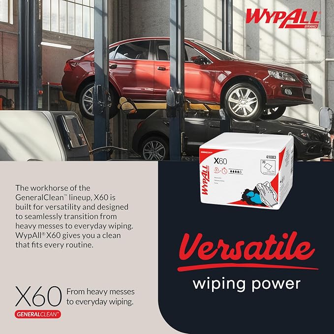WypAll GeneralClean X60 Multi-Task Cleaning Cloths, 8 x 70 Towels (41083)