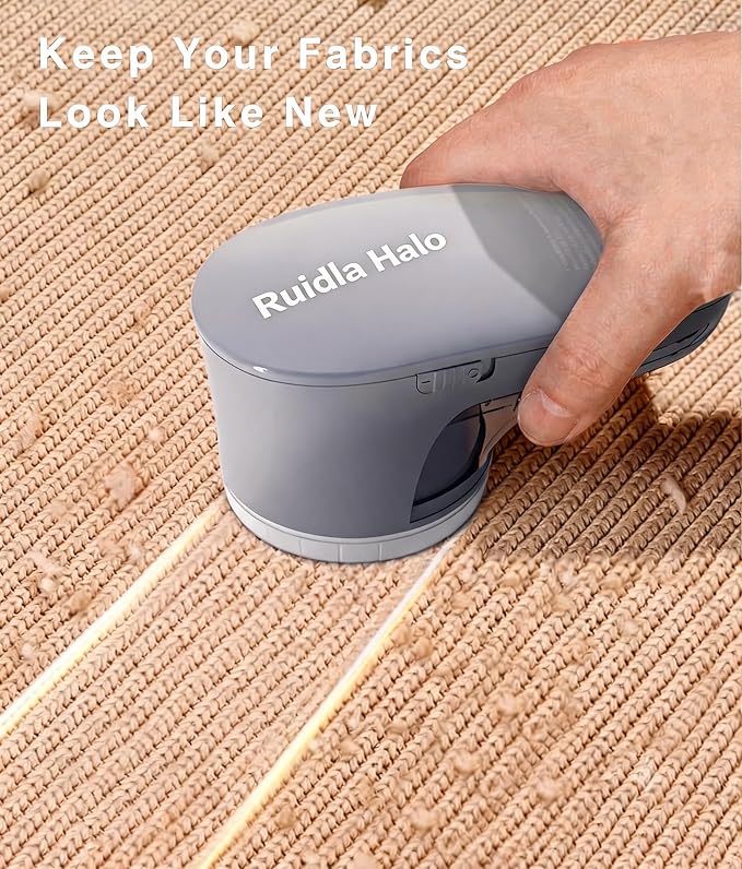Fabric Shaver Lint Remover, 6-Leaf Defuzzer for Clothes & Couch | Battery operated 6-leaf fabric defuzzer removes pills, lint and fuzz from sweaters, coats, couch, blankets and upholstery