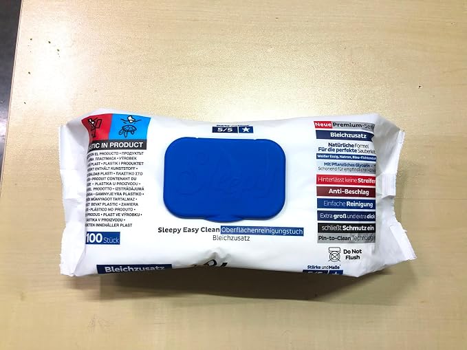 Sleepy Easy Clean XL Multi Surface Cleaning Wipes (600 Count) – Natural Vinegar & Baking Soda Formula – Jumbo 8"x8" All Purpose Wet Wipes for Kitchen, Bathroom, Glass & Electronics – No Streak