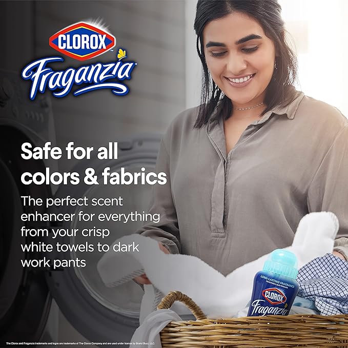 Clorox Fraganzia In-Wash Scent Booster Crystals, Ocean, 2x18 Oz | HE-compatible fragrance beads safe for all fabrics and colors; boosts freshness on clothes and linens