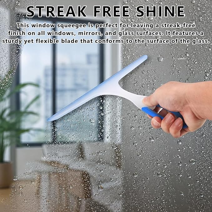 Shower Squeegee for Glass Doors, 3pcs Bathroom Squeegee for Shower Cleaner Squeegee, Window Cleaning Squeegee Glass Shower Door for Car Window Wiper Mirror Windshield