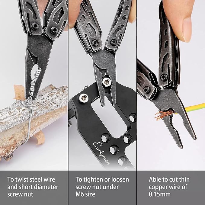 NexTool Mini Flagship EDC Keychain Multitool, Mini Pocket Knife (Dark) | 10-in-1 Multi Tool, 30Cr13 Full Size Scissors, EDC Fifth-Pocket Tool, Cool Gadgets for Men, Gifts for Men on Christimas