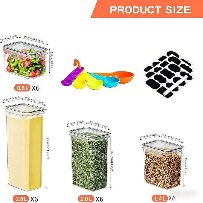 24 Pack Airtight Food Storage Containers