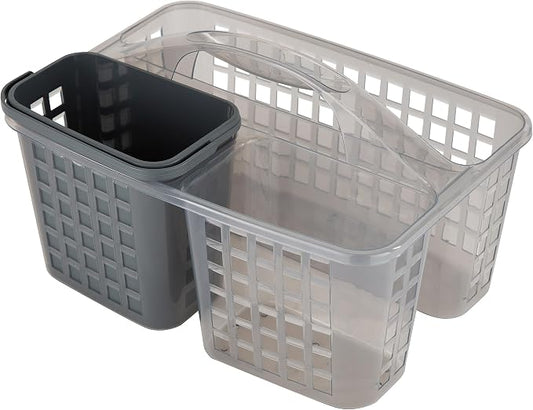 Bath Bliss 2 in 1 Portable, Bathroom Shower Caddy for Shampoo, Conditioner, Soap, and Cosmetics, in Grey Bath Tote (26118-GREY)