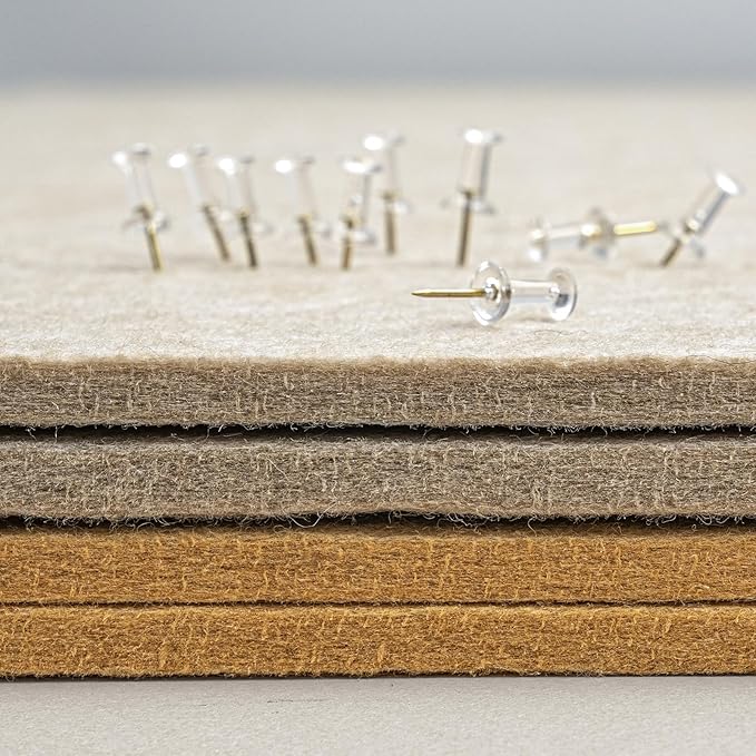 Felt Bulletin Board 24x18 inches, Decorative Pin Board for Home & Office | Cork Board Alternative for Wall with Push Pins, Display Mood Board for Photos, Notes & Reminders