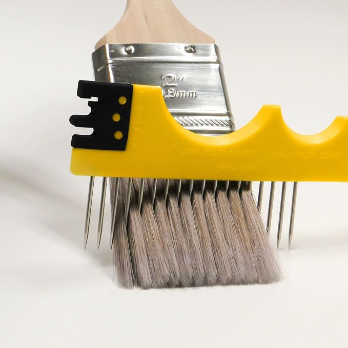 ALLWAY BC5 5-in-1 Painter's Tool with Multi-Functional Brush Comb | Brush Squeegee, 2 Roller Cleaners, Stainless Steel Comb, Can Opener