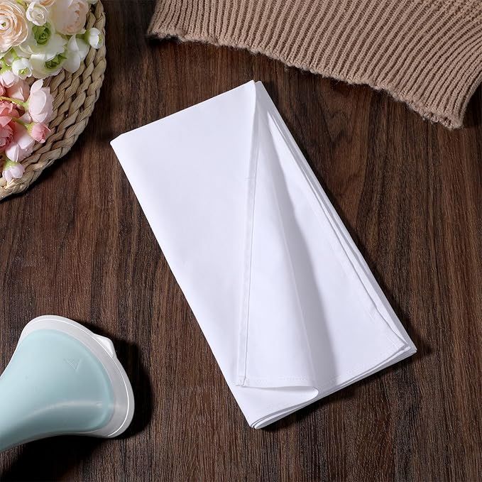 2 Pcs Cotton Pressing Cloth for Ironing, 24 x 24 Inch, Cloths Ironing-Pad for Press Clothing and Sewing, Ironing Cloth to Protect Clothes, Press Tool (White)
