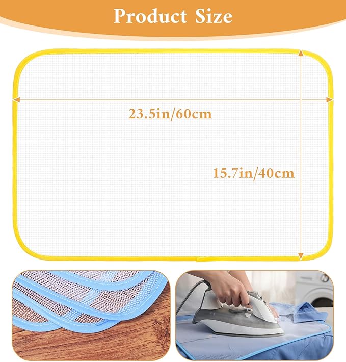 4 Pcs Pressing Cloth for Ironing, Ironing Cloth to Protect Clothes for Iron & Sew, Durable Fabric Protector for Delicate Garments, Reusable Accessories (23x15 Inches)