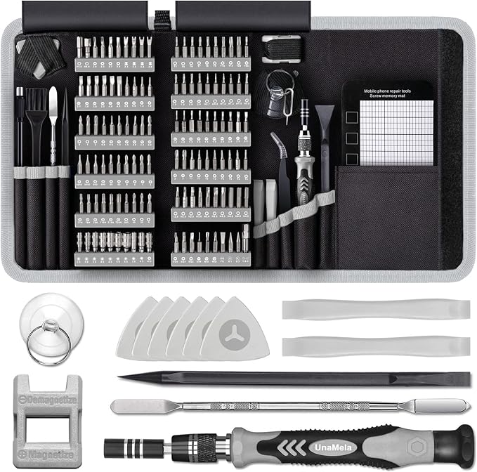 PC Building Tool Kit 140-IN-1: Computer Tool Kit for Repair & Assembly, Precision Screwdriver Set with Magnetic Bits for Laptop, iPhone, MacBook, PS4/5, Xbox, Game Console (Gray) | Laptop, Phone and Game Console Repairs, CRV Bits, Flexible Shaft, Magne...